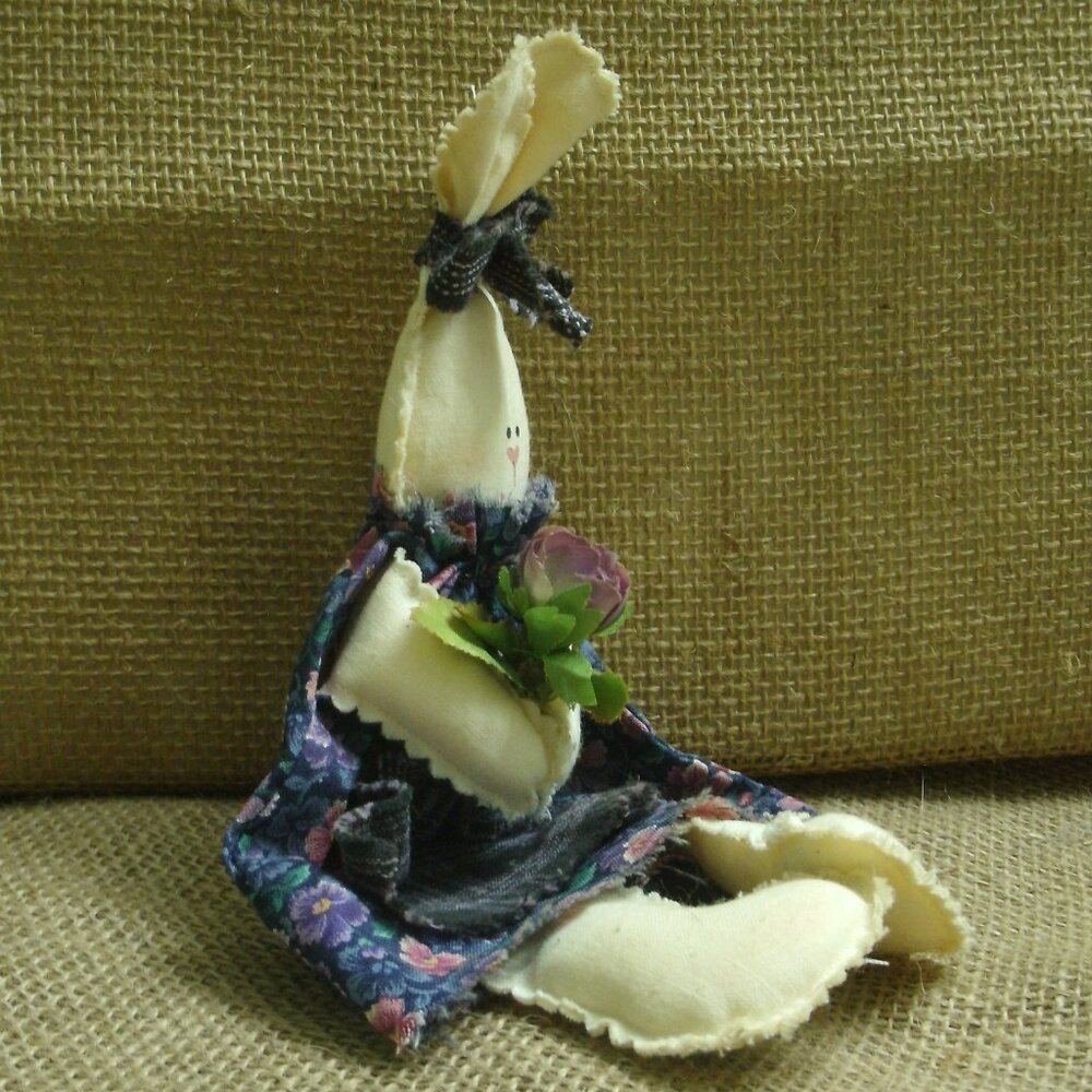 Vintage Handmade Cloth Rabbit Doll - Picture 5 of 14